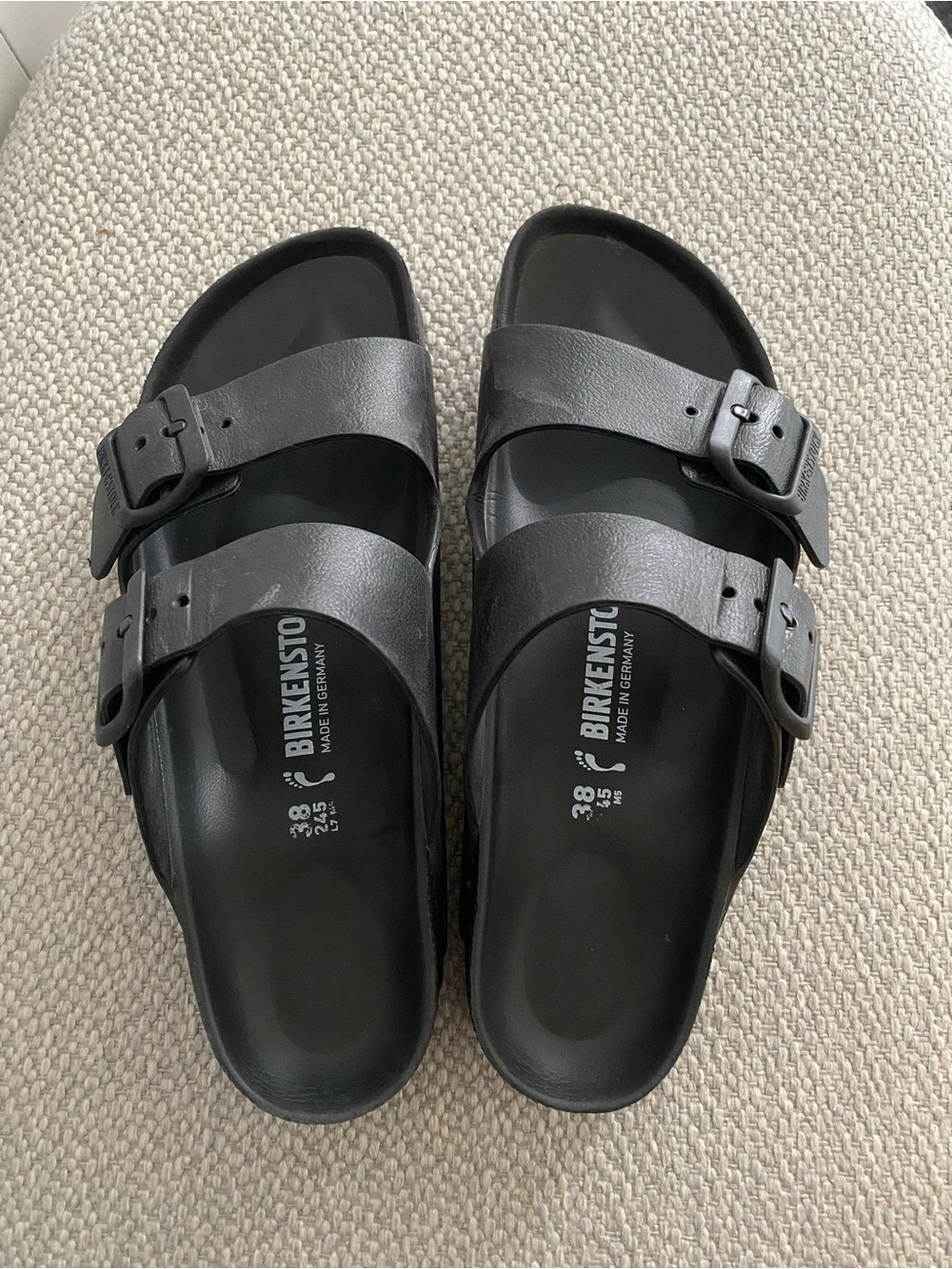 Birkenstock Black Two-Strap Slide Sandals